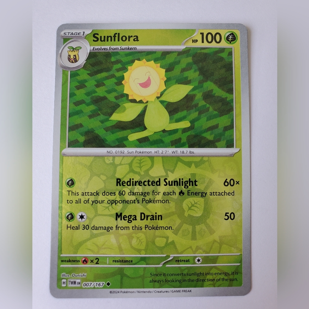 Sunflora 7/167 | Twilight Masquerade | Reverse Holo Uncommon | NM | Pokemon TCG